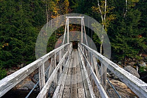 Wood Footbridge in the White Mountains of New Hampshire