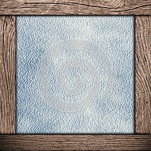 Wood frame with blue paper