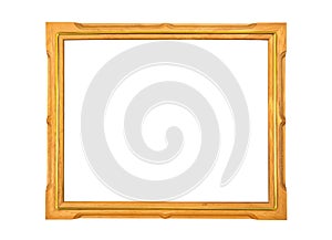 Wood frame isolated on white background. Wooden frame isolated. Golden frame isolated