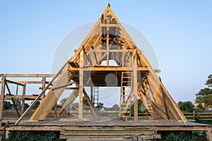 Wood frame residential building under construction