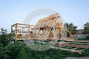 Wood frame residential building under construction