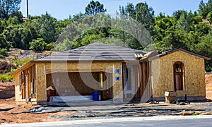 Wood Framing Of New Home Under Construction