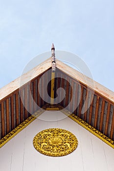 Wood gable apex with sky, Lanna style