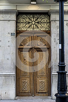 Wood gate, Traditional architecture of the center of the Spanish