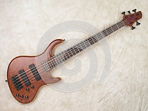 Wood grain bass guitar 1