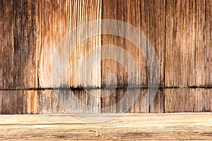 Wood grain door and threshold