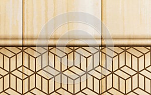 Wood grain interior walls with copy spaceWalls with mouldings photo