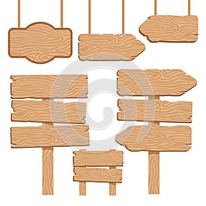 Wood Guidepost Decorative Icons Set