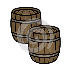 2 Wood Gunpowder Wine Beer Barrels