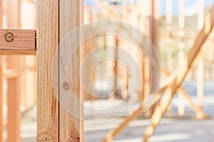 Wood Home Framing Abstract At Construction Site