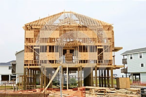 Wood house contruction, american wooden structure