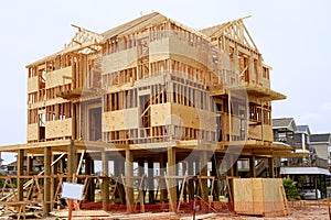 Wood house contruction, american wooden structure