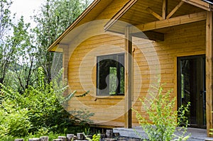 Wood house in the forest