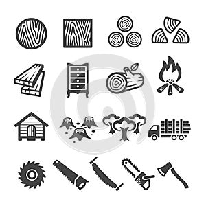 Wood icon set