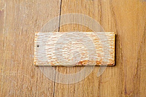 Wood key chain on wooden board