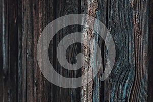 Wood knot on worn wooden plank, selective focus