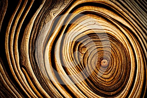 Wood larch texture of cut tree trunk, close-up. Wooden pattern