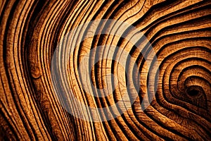 Wood larch texture of cut tree trunk, close-up. Wooden pattern