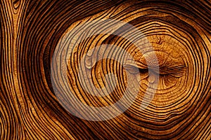 Wood larch texture of cut tree trunk, close-up. Wooden pattern