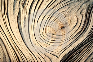 Wood larch texture of cut tree trunk, close-up. Wooden pattern