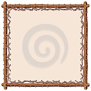 Wood and Leather Frame Vector Background