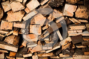 Wood log stockpile