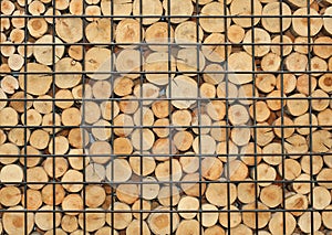 Wood Log Timber Organise in the Grill Panel