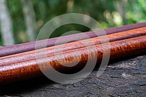 Wood logs round lath of Burma padauk