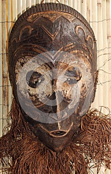 Wood mask used by sorcerers and shamans during ceremonies in Afr