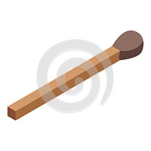 Wood match icon, isometric style