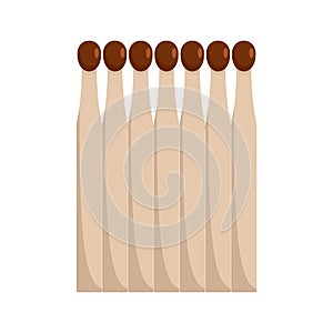 Wood matches icon, flat style