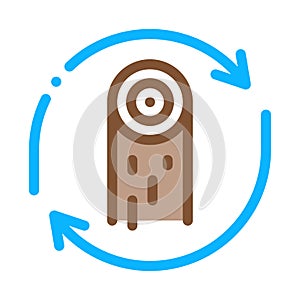 Wood material cicle icon vector outline illustration