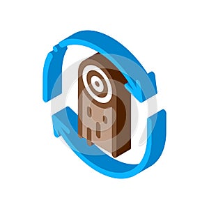 Wood material cicle isometric icon vector illustration photo