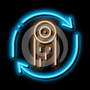 wood material cicle neon glow icon illustration photo