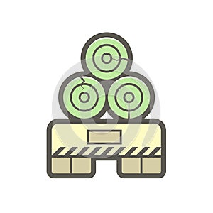 Wood material and sawmill industry vector icon