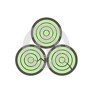 Wood material and sawmill industry vector icon