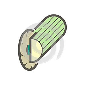 Wood material and sawmill industry vector icon