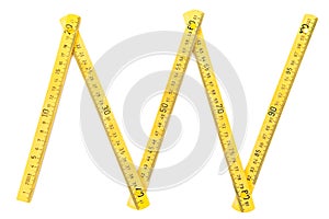 Wood meter isolated on white