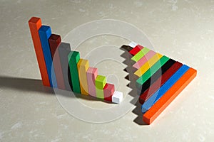 Wood Montessori material for math Cuisenaire rods