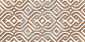 Wood oak 3d tiles texture with white plastic elements. Material wood oak.