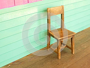 Wood old kid chair