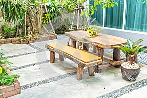 wood outdoor patio