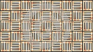 Wood pallet pattern on white background in top view