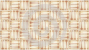 Wood pallet pattern on white background in top view