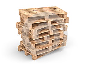 Wood pallet on white