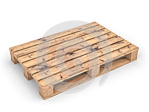 Wood pallet on white