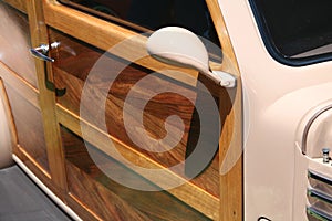 Wood Panel Door on Classic Sedan Car