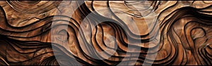 Wood Panel With Wavy Design