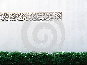 wood pattern on a white concrete wall