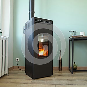 Wood pellet stove as a heating supplement